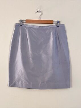 Vintage Sutton Studio Light Gray Satin Pencil Skirt